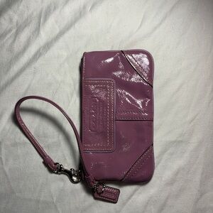 Coach Mauve Leather Wristlet